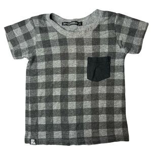 Mini‎ & Maximus Grey Plaid Short Sleeve Tee 12-18 Month